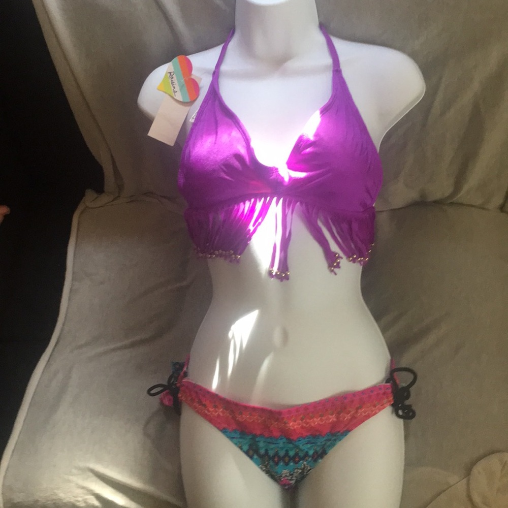 NWT Raisins fringed string bikini